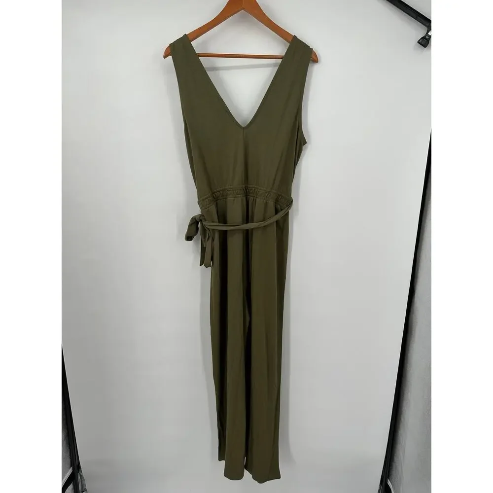 THE DROP BY CARLYN MIRAND NWT Green Wrap Jumpsuit in Olive Green // L